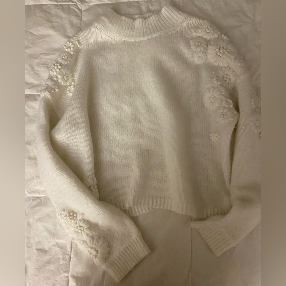 Anthropologie floral sweater xl